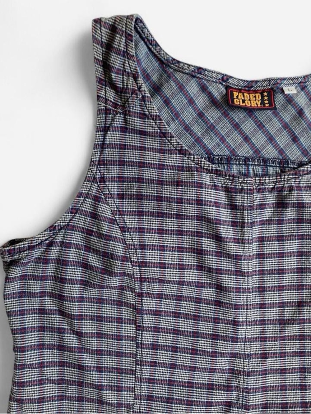 Vintage 90s sleeveless plaid maxi dress - Picture 3 of 8